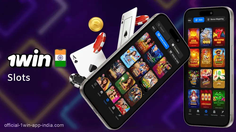 Slots machines in the 1win India mobile app